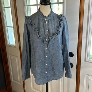 Levi’s Linen Blend Chambray Button Up Top